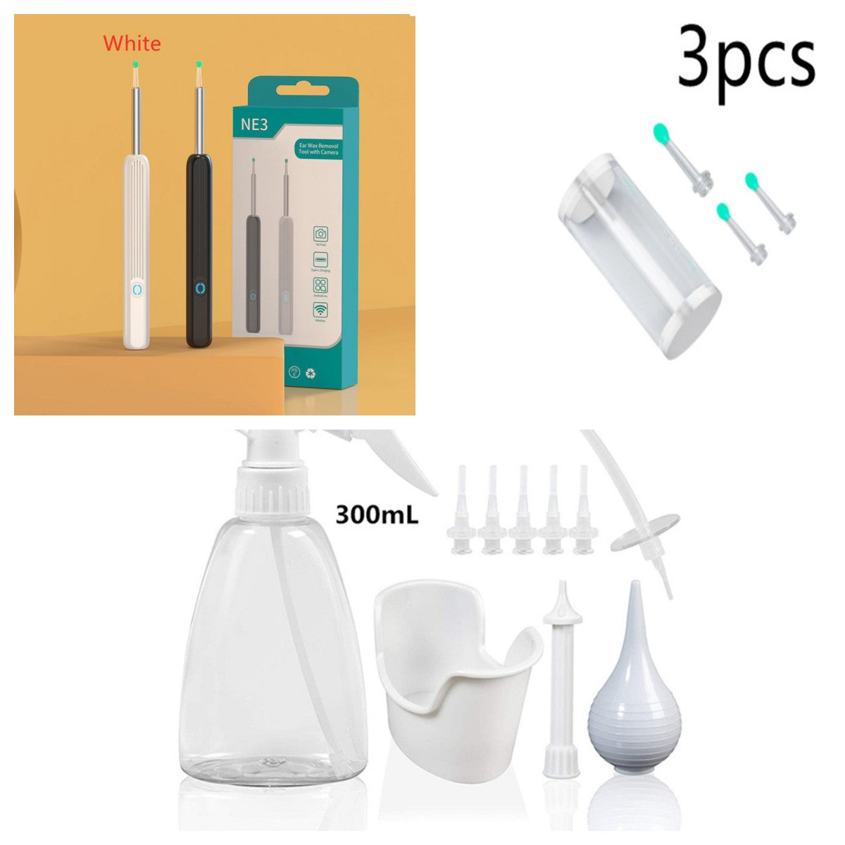 NE3 Ear Cleaner Otoscope Ear Wax Removal Tool With Camera LED Light