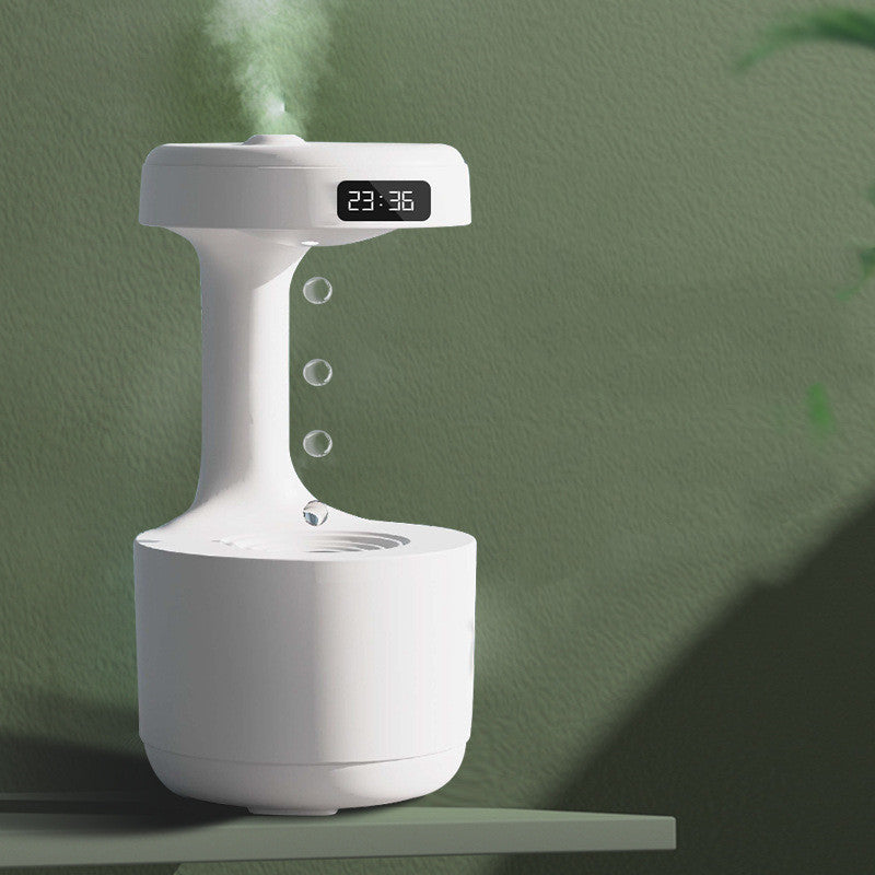 Bedroom Anti-Gravity Humidifier With Clock Water Drop Backflow