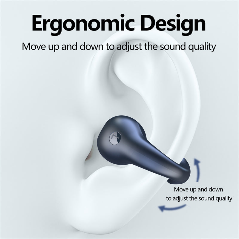 Bone Conduction Headphones TWS Earbuds Ear Clip Bluetooth 5.3 Touch