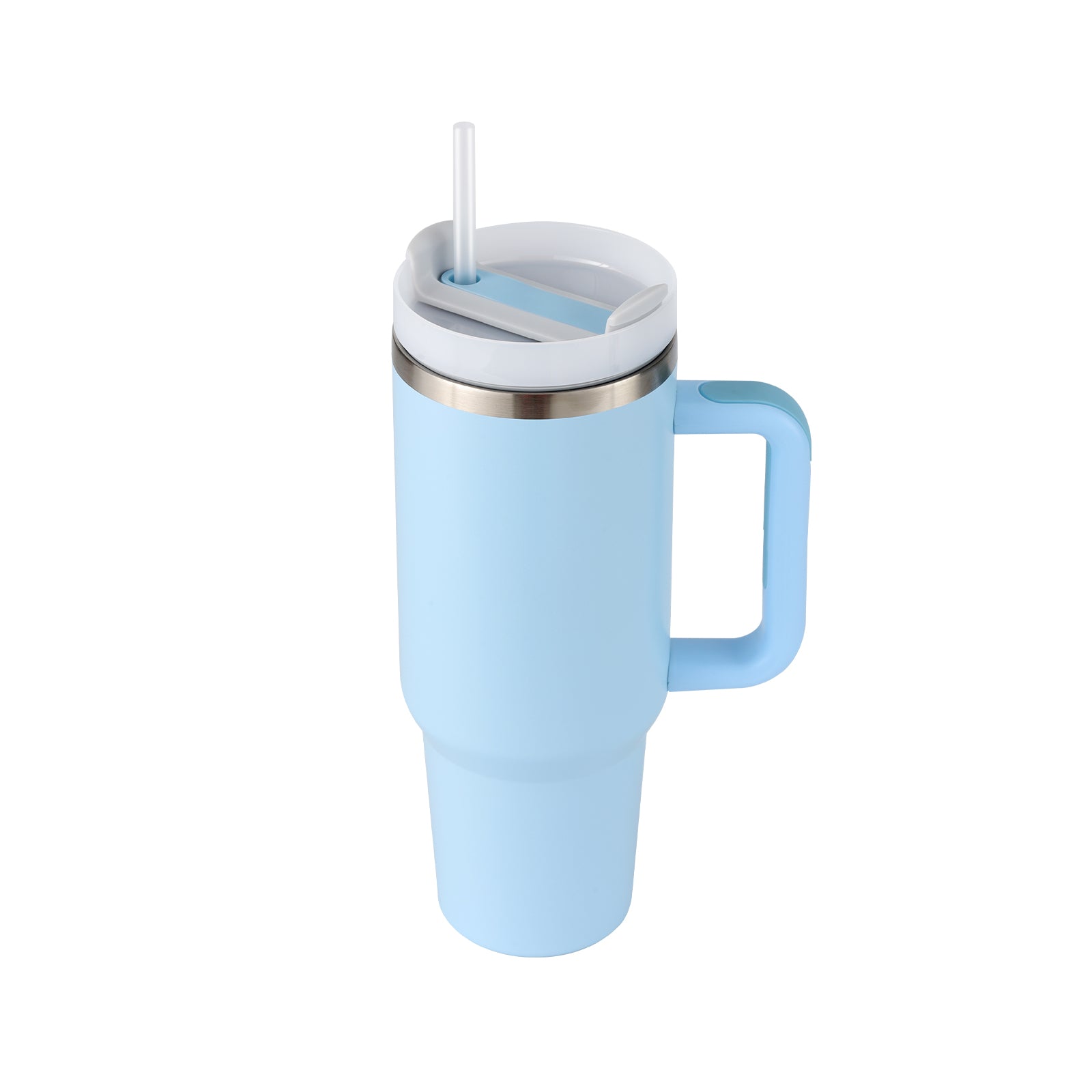 40 Oz Tumbler With Handle Straw Insulated, Stainless Steel Spill Proof Vacuum Coffee Cup