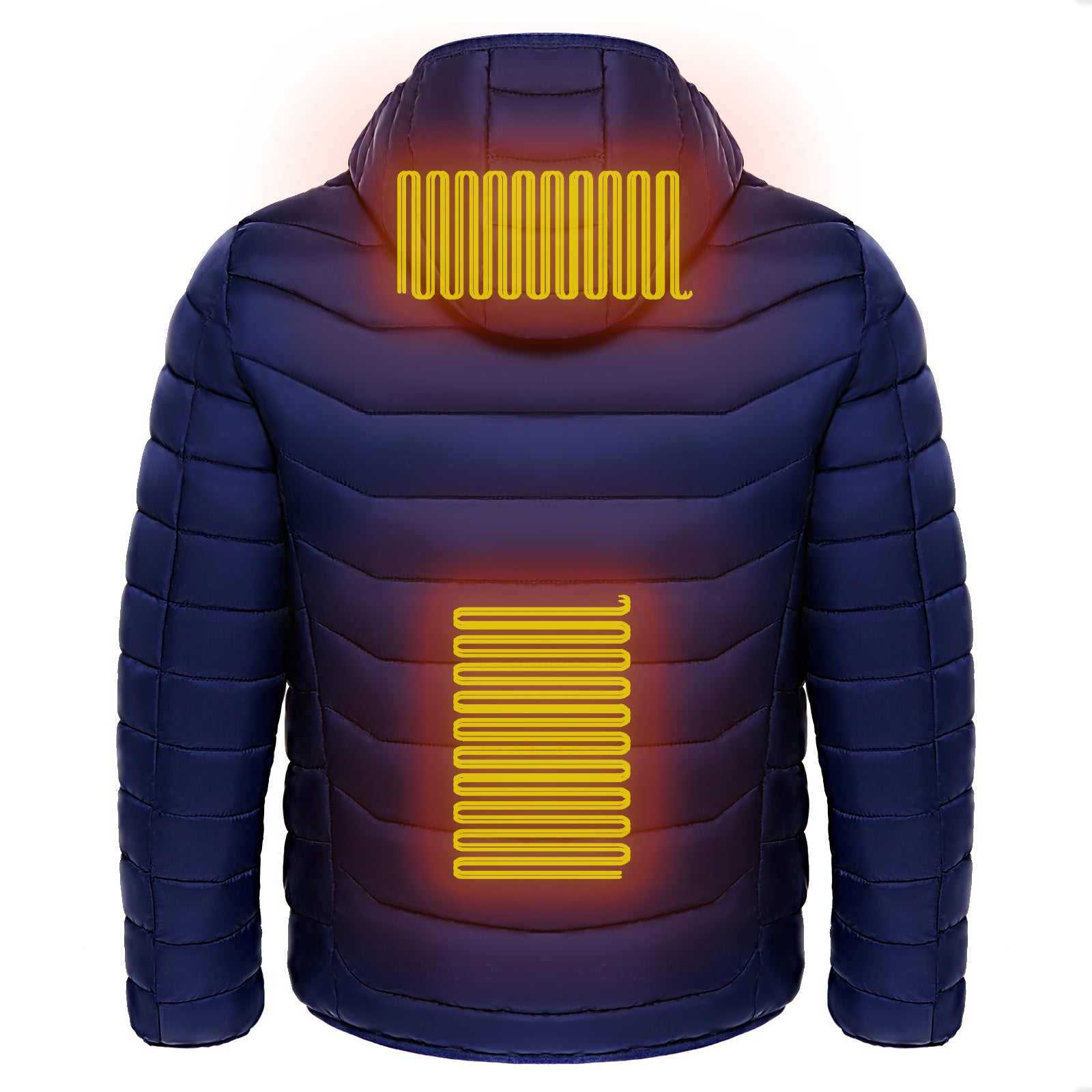 Men Women Heated Puffer Jacket Electric Heating Coat Insulated Hood Windbreaker 9Heat Zones