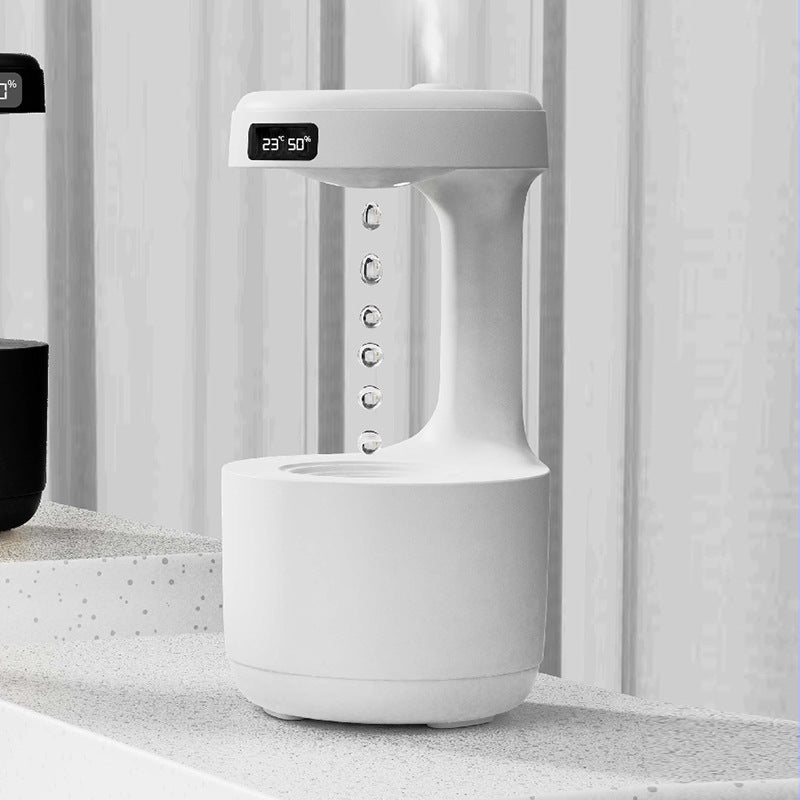 Bedroom Anti-Gravity Humidifier With Clock Water Drop Backflow