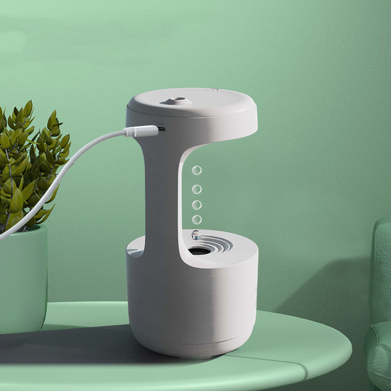 Bedroom Anti-Gravity Humidifier With Clock Water Drop Backflow